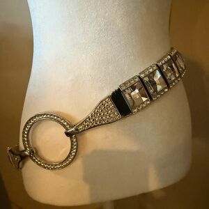 Crystal Embellished Silver Belt